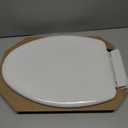 Mayfair Ashton Easy to Clean Single Hinge Toilet Seat, Modern Slow Close Wood Toilet Seat, Made in USA, Elongated, White