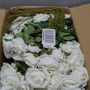 Hananona Artificial Roses in Bulk, Fake Silk White Roses Realistic Roses for Wedding Centerpieces Flower Arrangement Home Decor (100, White)