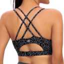 RUNNING GIRL Sports Bras for Women,Padded Sports Bra Tank Top Sexy Crisscross Back High Impact Longline Workout Yoga Bra (Gray, XXXL)