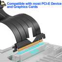 PCIE 4.0 Riser Cable 90 Degree, PCIe 4.0 x16 High Speed Flexible Extender Card, EMI Shielded 30AWG, TPE Cable Sleeves, Pcie 4.0 Riser Compatible with 4090 4080 4070 3090 and Pcie 3.0 System 20cm