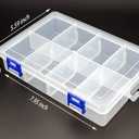 Plastic Compartment Storage Box With Adjustable Divider Removable Grid Compartment for Jewelry Small Accessories Hardware Fitting (8 Grids-Large x 1 Pack)