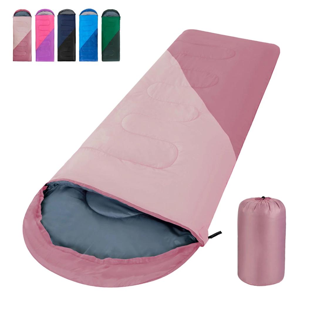 Clostnature Sleeping Bag for Adults and Kids - Lightweight Camping Sleeping Bag for Girls, Boys, Youths, Ultralight Backpacking Sleeping Bag for Cold Weather - Compression Sack Included(Left Zipper) (3 Lbs, Pink)