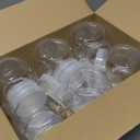 12 Sets Baseball Party Favors Baseball Round Jar Decoration White Plastic Bottle with Cards Stickers Team Coach Player Gift Sport Party Favors Decoration (Red and White)