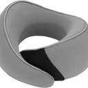 Heated Neck Pillow, Ideal Memory Foam Neck Wrap USB Travel Pillow with Storage Bag, Slow Rebound Heating for Airplanes, Cars, Offices (26 * 24 * 14cm) (Dark Gray)