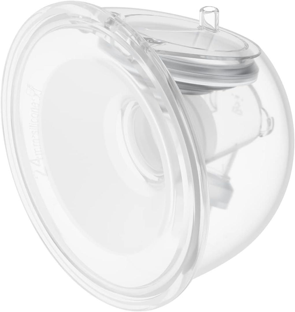 Momcozy Original S9 Pro/S12 Pro Replacement Accessories, Only Compatible with Momcozy S9 Pro/S12 Pro Breast Pump NOT for S9/S12 (Single-Sealed Full Set Collector Cup with 24mm Flange,180ml, 1 Pack) (Transparent)