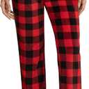 Women Ultra Soft Fleece Pajama Pants Plaid Pj Bottoms with Pockets Warm Sleepwear Lounge Cozy (M)