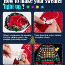 RAISEVERN Ugly Christmas Sweater for Women Light Up Knitted Pullover Xmas LED Long Sleeve Sweaters (Small, 03 Cat 02)