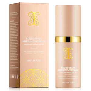 Foundation 4 In 1 - Medium Spectrum SPF 50 +, Hydrating Sunscreen Serum, Color Changing Foundation, Lightweight & Shine-Free, Longwearing & Waterproof For Gym, Sports & Daily Wear  30g/1.05 Fl.Oz