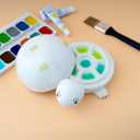 Turtle Design Ceramic Paint Palette with Water Bowl Brush Holder & Reusable Environmental Friendly Tray for Ceramic for Workspace Decor and Outdoor Sketching Gifts for Painting Lovers