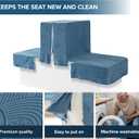 Hudson Comfort Back to Back Boat Seat Covers - Super Soft Microfiber Stretchable Fabric, Replacement Boat Covers for Damaged Seats, Blue (Back to Back Boat Seat Covers, 1, Count)