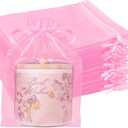 Crweety 100 Pcs Pink Organza Bags 6x9 Inches, Large Mesh Gift Bags Drawstringfor Crafts Soap Candy, Jewelry Treat Mesh Bag Drawstring for Easter Gifts Wedding Party Favors Baby Shower