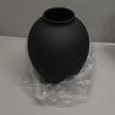 Black Vase for Home Decor - Tall Ella Flower Vase for Centerpieces, Table & Mantel Decorations - Large Round Iron Vase 9 Inch - Matte Black Vases for Flowers & Pampas Grass