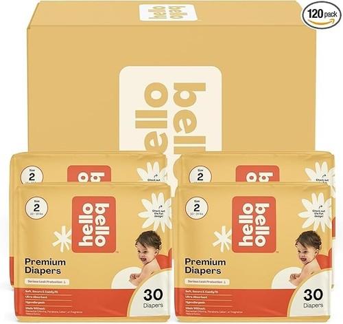 3 Pack 100 PCS Hello Bello Diapers - Super Absorbent & Hypoallergenic Baby Diapers, Size 4