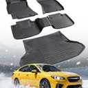 All Weather Guard Floor Mats & Cargo Liner for Subaru Legacy 2015 2016 2017 2018 2019, Non-Slip Waterproof Full Set TPE Front Rear Trunk Mats Custom Fit for Automotive Car Interior Accessories, Black