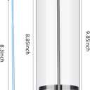Straw Holder Dispenser Clear Glass Drinking Straw Container with Lid for Counter (Silver)
