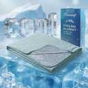 Bcareself Double-Sided Cooling Blanket, Arc-Chill Q-Max >0.5 Cooling Fiber for Hot Sleepers Night Sweat Relief Lightweight Summer Cold Thin Blanket for Couch Bed Green-Gray (60"x80") Size