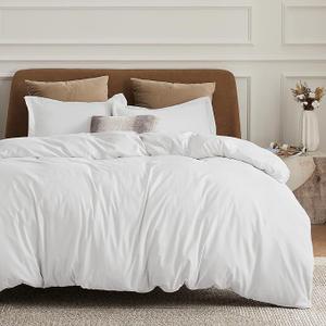 Bedsure Duvet Cover Queen Size - Soft Double Brushed Bedding Set for Kids & Adults, Zipper Closure, 3 Pieces, Includes 1 Duvet Cover (90"x90") & 2 Pillow Shams, NO Comforter, Linen