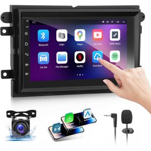 4G+64G Android 13 Car Radio Stereo for Ford F150 F250 F350 E150 E250 E350 Edge, 7'' Touch Screen Stereo Head Unit with Wireless CarPlay Android Auto GPS Bluetooth FM SWC AHD Backup Camera