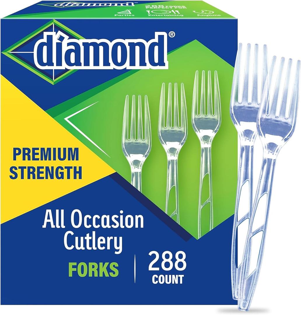 Diamond® All Occasion Clear Disposable Cutlery Set 288 Count (288 Cutlery Set)