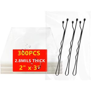 DaTpuik 2x3 Inches 300 Pcs Self Sealing Cellophane Bags Clear Cookie Bags Resealable Cellophane Bag for Packaging Gifts,Cookies,Favors,Products,Candy