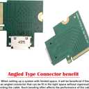 2230 PCI-E4.0 M.2 M-Key Male to Oculink SFF-8612 SFF-8611 Host Angled Type 90 Degree Adapter for NVME U.2 SSD eGPU External Graphics Card