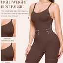 BRABIC Waist Trainer Bodysuit for Women Tummy Control Shapewear Round Neck Seamless Butt Lifter Full Body Shaper (Brown, S)