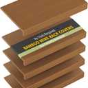 Bamboo Wire Shelf Covers for 30" x 16" Racks, Snap-On Modular Removable Wire Rack Cover for Pantry & Kitchen, Set of 5, Walnut