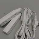 Twin Extension Cord Power Strip - 12FT Dual Extension with Flat Wall Plug, Split Extension Cord with Multiple Outlets,Double Head Outlet for Behind Bed, Couch,Indoor Flush Design(White)