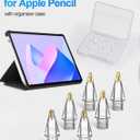 Replacement Pencil Tips for Apple Pencil Pro - 6 Pack Fine Point Metal Tip for Apple Pencil 2nd Generation and 1st Generation