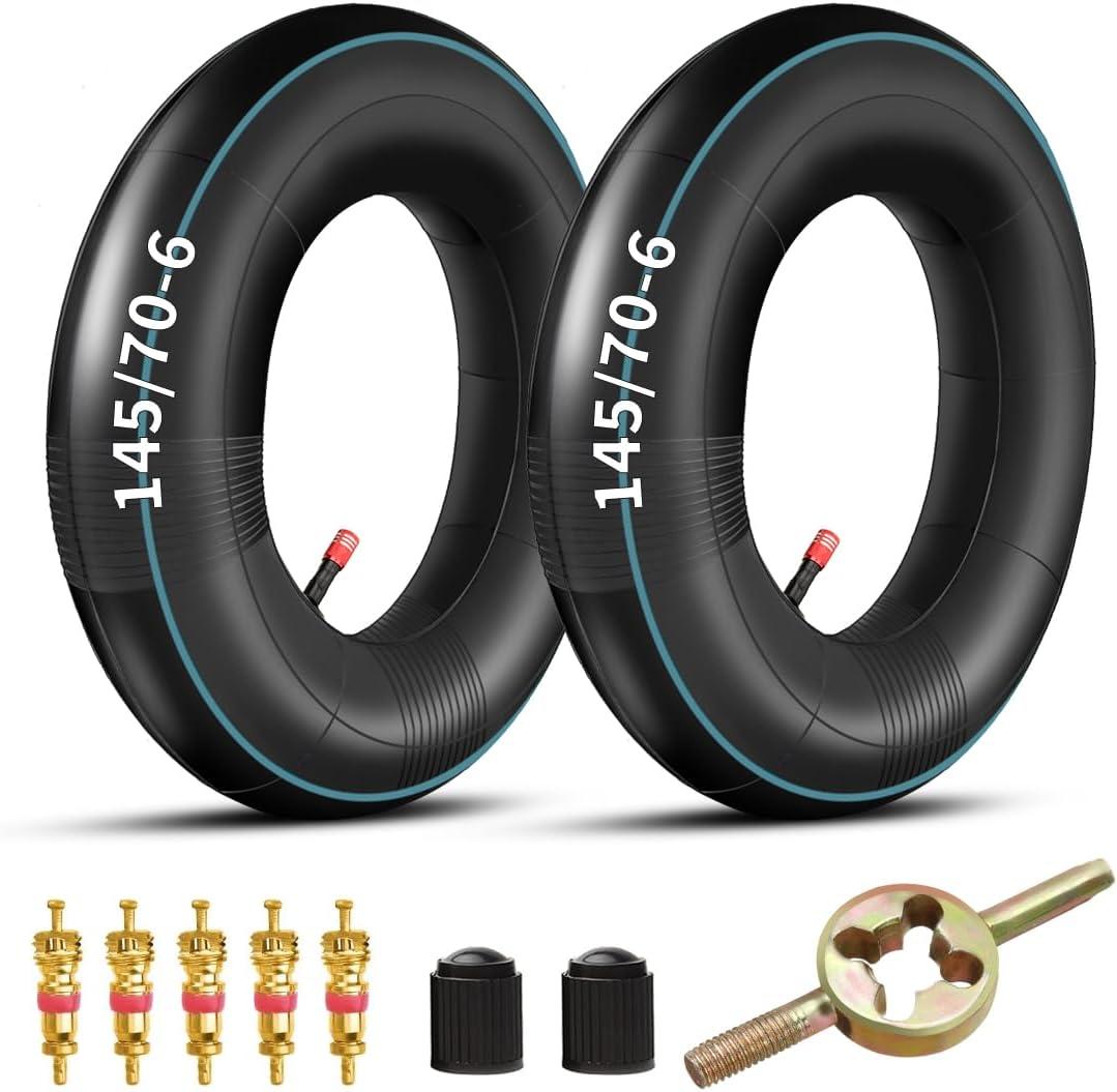FVRITO 145/70-6 145x70x6 Inner Tube for Universal 13X4.00-6 4.10/3.50-6 5.30/4.50-6 ATV Go Cart Lawn Mower Four Wheeler Quad Mini Bike Tractor Mini Chopper Hand Truck TR87 straight Valve Stem 2 Pack