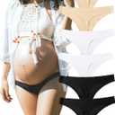 KUKU PANDA No Show Thongs for Women Ladies Comfortable Maternity Panties Seamless Underwear Set Athletic Workout Variety Pack (Large, Black/White/Nude)