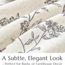 jinchan Floral Linen Kitchen Curtains with Attached Valance 36 Inch Length Farmhouse Cafe Tier Curtains for Living Room Bathroom Rustic Half Window Light Filtering Small Drapes 2 Panels Black
