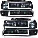 PIT66 LED DRL Headlights Assembly Fit Chevy Silverado 1999-2002