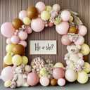 Pink Yellow Brown Balloon Garland Double Stuffed Pastel Light Pink Yellow White Sand Balloons Balloon Arch Kit for Birthday Baby Shower Wedding Bee Bear Theme Fall Party Decorations