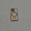 Compatible with iPhone 13 Pro Case with Invisible Magnetic Ring Stand [Compatible with Mag-Safe] [Full Camera Lens Protector] Plating Clear Phone Case for iPhone 13 Pro 6.1", Gold