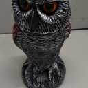 Hedoc Only 1Pack Fake Owl Decoys to Scare Birds Away, Rotating Head Bird Deterrents, Nature Enemy Scarecrow Plastic Statues, Pest Repellent for Gardens and Patios