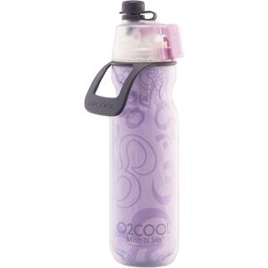 O2COOL Mist 'N Sip Misting Water Bottle 2-in-1 Mist And Sip Function With No Leak Pull Top Spout Reusable Sports Water Bottle - 20 oz (Yoga Lilac)