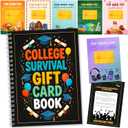 College Survival Gift Card Book, 7 x 5 Inch 20 Pages Giftcard Booklet Holders, 2026 College Survival Kit Gift Card Book, High School Graduation Gifts for Students Him Her Boys Girls Women, Hardcover