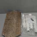 Wooden Bathroom Farmhouse Step Stool, Wood Foot Stool for Adults Kids, Bedside Step Plant Stand for Kitchen (White Wash)