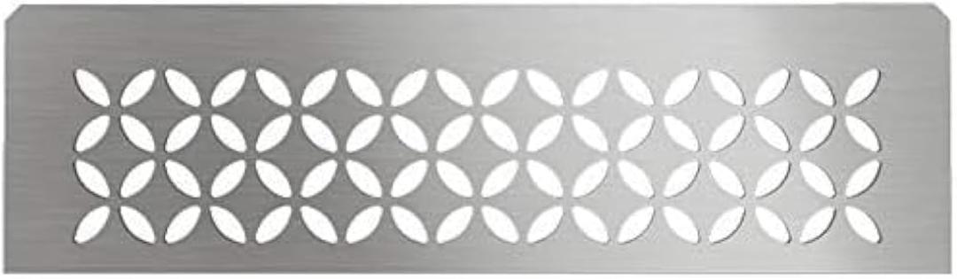 Schluter Rectangular Shelf for Prefabricated Kerdi Board SN/-SNLT Niches - 4mm Thick, Floral Design, Stainless Steel Material, Brushed Stainless Steel Finish - SNS1D5EB