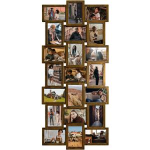 J.M.Deco Collage Picture Frames for Wall Decor, 21-Opening Reunion Family Friends Picture Frame Set, Photo Frames for Living Room Bedroom, Gallery Puzzle Collage Wall Hanging for 4x6, Mother's Day Gift, Gold