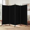 Room Divider, 6FT Tall Folding Partition Room Dividers 4 Panel, Portable and Freestanding Room Divider Screen Wall Divider for Home and Office, Black