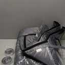 Generic Thermal Insulated Door Curtain Magnetic Windproof Winter Door Cover with Clear Window for 36.61x85.05in Doors Gray Oxford Cloth Cotton