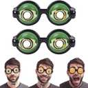 2PCS Funny Glasses for Adults Crazy Eye Glass Googly Eye Glasses Adult Size Silly Sunglass With Blinking Eyeball On Them Novelty Eyeglasses for Kids Hilarious Gag Gifts Prank Stuff Goofy Glasses Toys