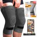 Elite Compression Knee Brace for Women & Men 2-Pack Knee Braces for Women Running Knee Pain, Knee Brace for Men, Knee Support Compression Sleeve (XX-Large, Gray)