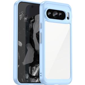 for Google Pixel 9 Pro XL Case: Clear Unisex Shockproof Flexible TPU Slim Fit Transparent Protective Phone Crystal Clear for Pixel 9 Pro XL Case Cover(Blue)