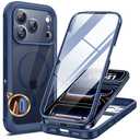 Miracase for iPhone 17 Pro Max Case 6.9" Full-Body Phone Case with Built-in Glass Screen Protector& Full Camera Protector,[Magnetic with MagSafe] Drop Proof 17 ProMax Cover, Blue