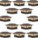 Solar Post Cap Lights Outdoor 12pack, Waterproof Solar Powered Deck Fence Post Lights for 4x4 Wood/Vinyl Posts, Solar Outdoor LED Light with Cool/Warm Lighting Decorate Garden Patio Porch (Brushed Copper)