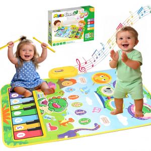 Baby Toys for 0-6 months, Dinosaur Musical Mat Montessori Sensor Toys 1 Year Old, Sensory Early Educational Musical Learning Toys, Christmas Birthday Easter Gifts for 2 3 4 Year Old Toddler Boys Girls