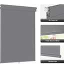 LazBlinds No Drill Blinds for Indoor Windows, Blackout Roller Shades, Cordless Window Blackout Blinds, Thermal Insulated Fabric UV Protection for Home and Office, 33" W x 48" H, Grey